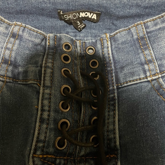 2/$15 Fashion nova lace up jeans - Picture 2 of 3